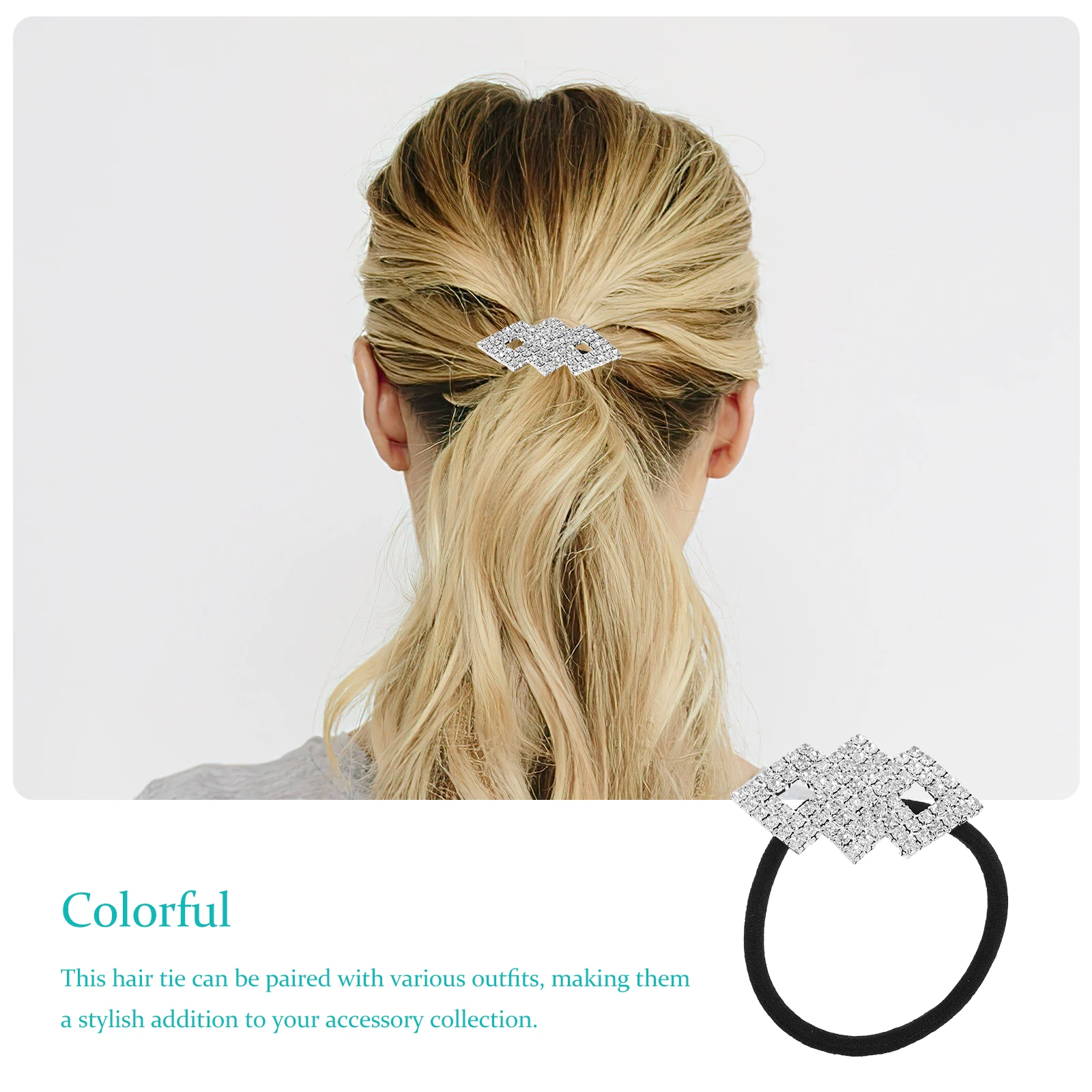 

Crystal Hair Rope Elastic Bands for Women Girls Large Sparkly Rhinestone Cuff Ponytail Holder Stylish Fashion Hair Accessories