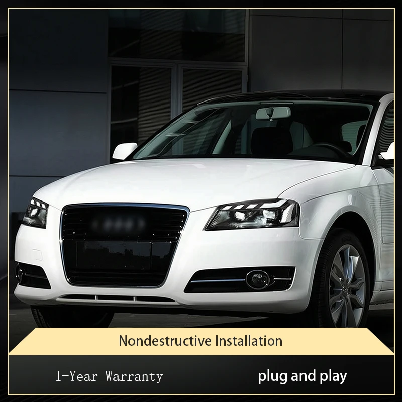 A Pair of Car Stuff Modified For Audi A3 2008-2012 Front Light Automotive DRL Head Lamp LED Plug And Play Tool Accessories
