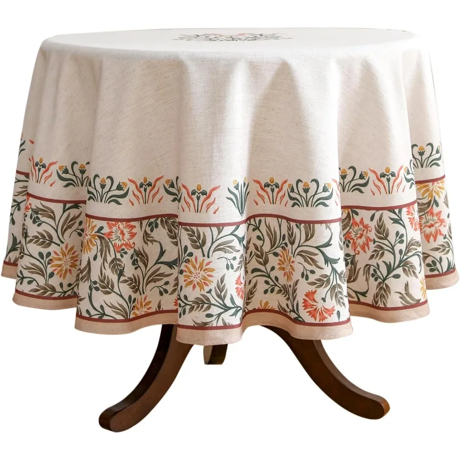 

ISAENNE Цветочный Taleclot для круглых сказок с Doule-Edd Lily eavy Durale Tale Cover для Ding Tanksgiving Kitcen Decor Party Cris