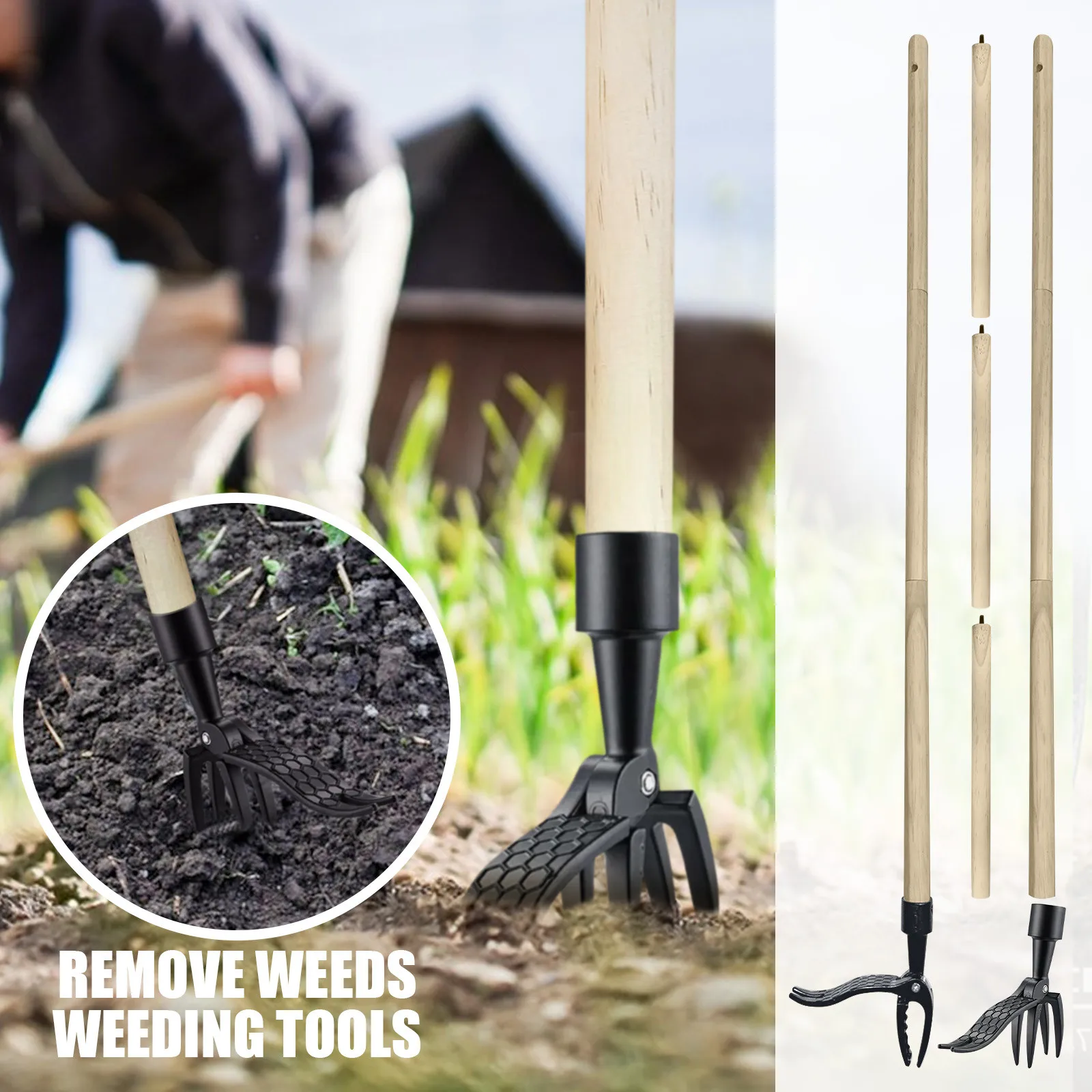 

1PCS Stand Up Weed Puller Tool with Screw Holes Portable Weeding Head Replacement Gardening Digging Weeder Removal Accessory