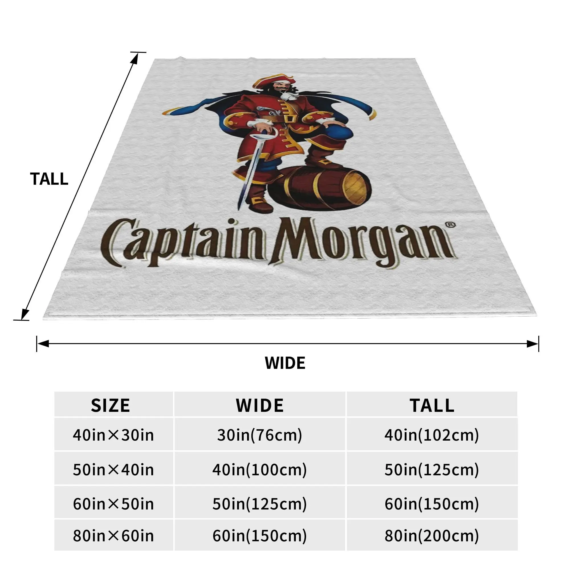 Captain Morgan Blankets Soft Warm Flannel Throw Blanket Bedding for Bed Living room Picnic Travel Home Couch