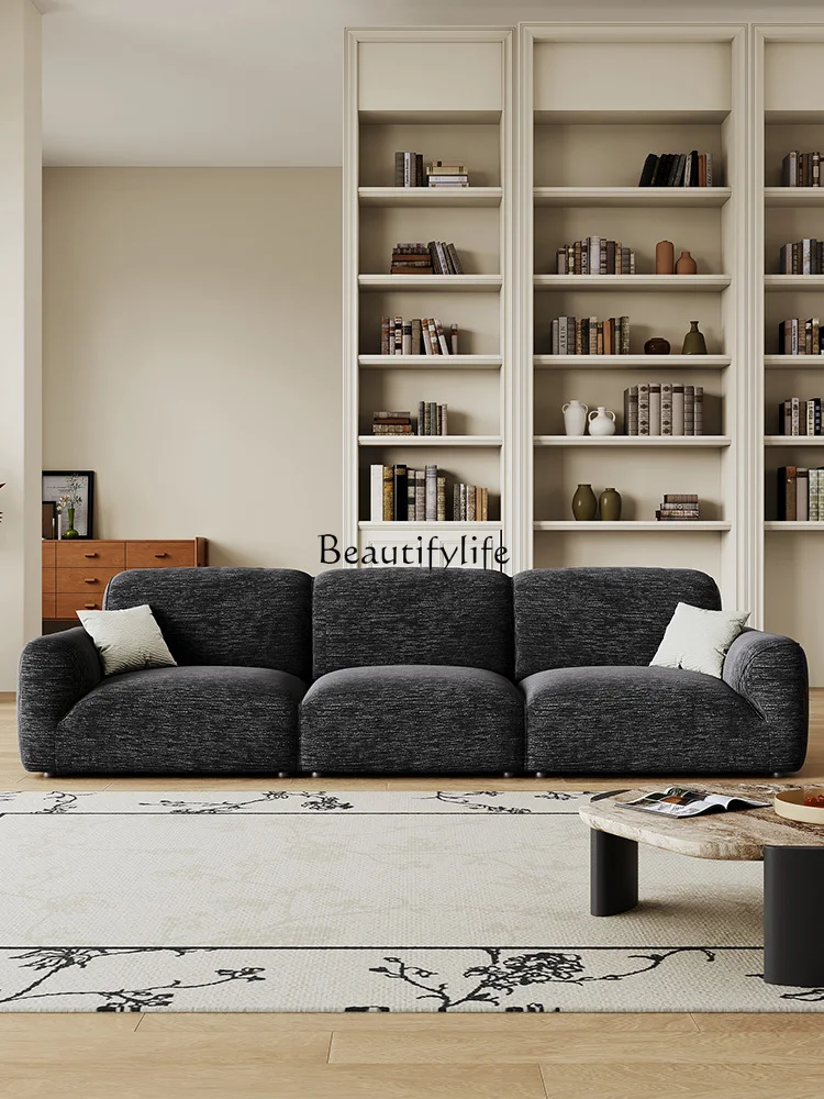 

Modern simple fabric black sofa 2025 new chenille velvet sofa