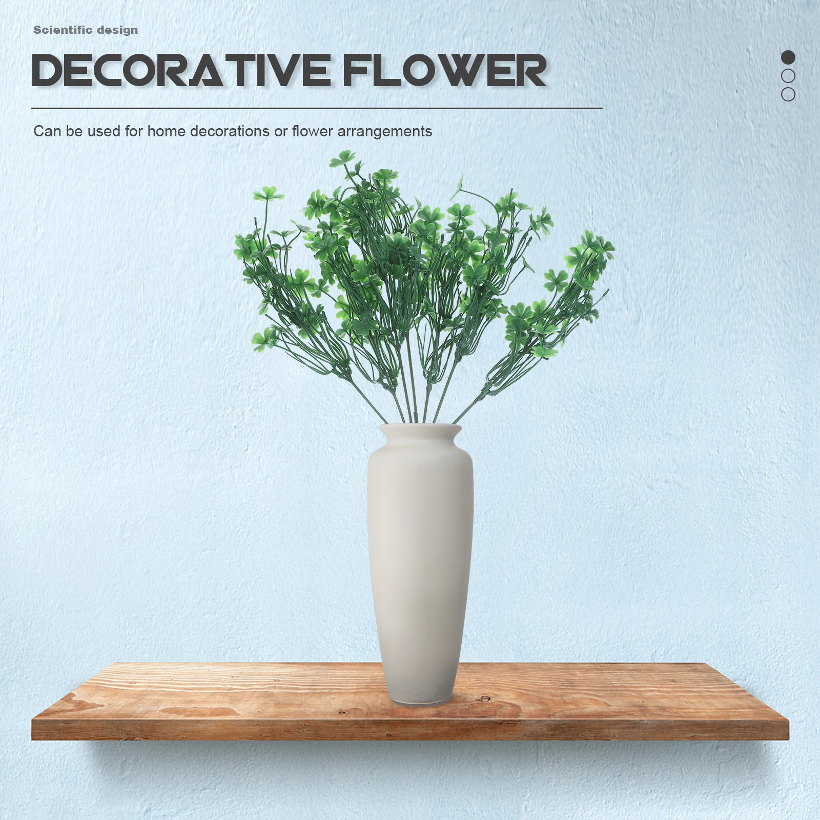 

1pc Four Leaf Decor Artificial Green Plants Faux Shamrock For Home Wedding Party Office Interior Decor Simulation Clover