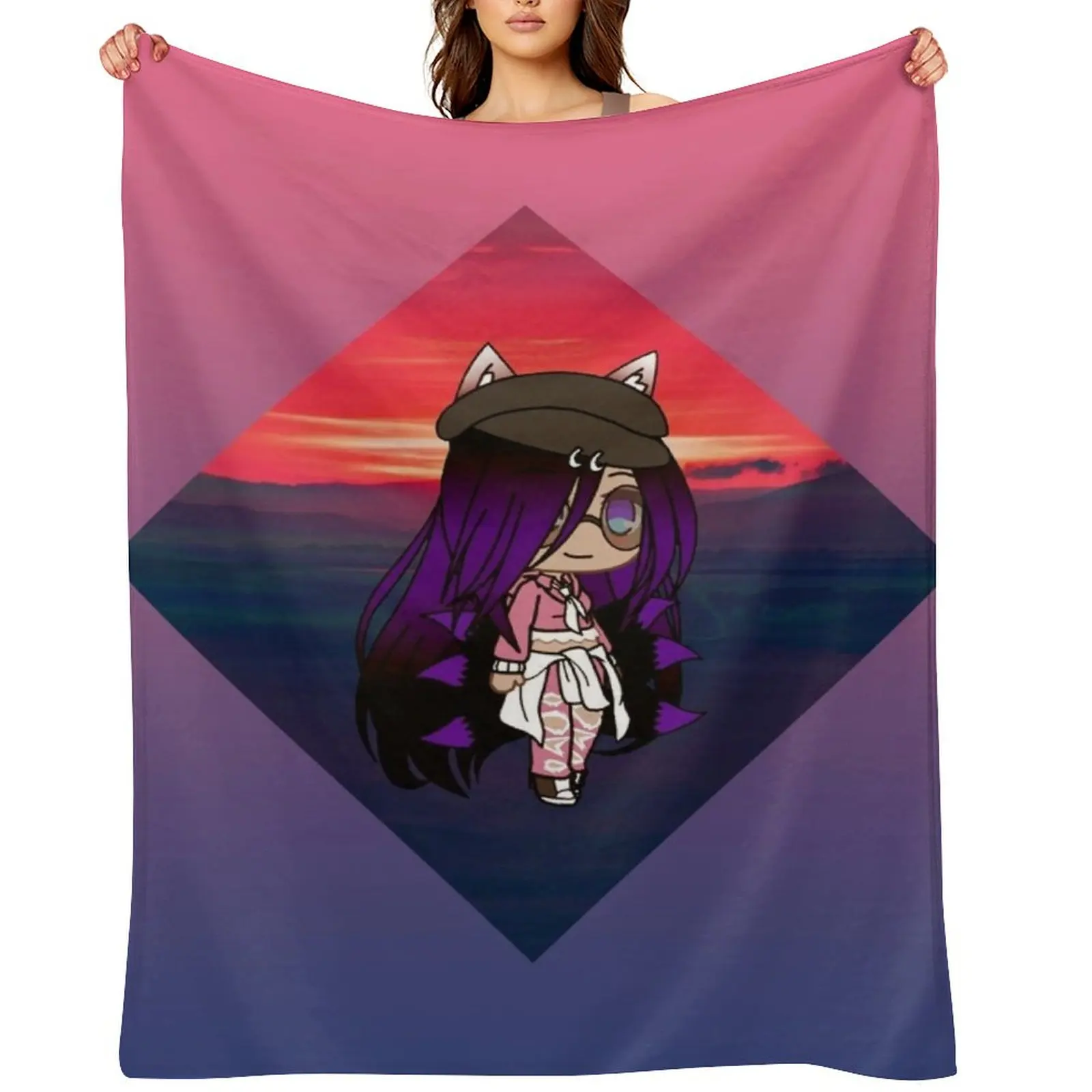 لطيف فتاة سلسلة Gacha - إيما رمي بطانية أريكة عملاقة فاخرة سانت هدايا عيد الميلاد البطانيات لبطانيات السرير