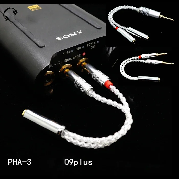 Audiocrast PHA-3 2x3,5 mm macho para cabo fêmea balanceado Trrs de 2,5 mm