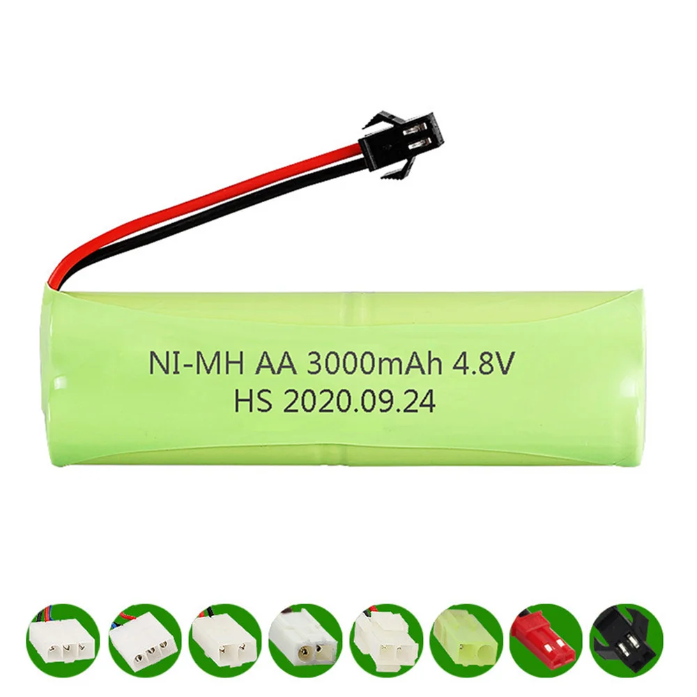 4.8V 3000mah NiMH Battery For Rc toys Cars Tanks Robots Boat Gun toy parts Ni-MH AA 4.8V upgrade 2400mah Battery Pack 1PCS-10PCS