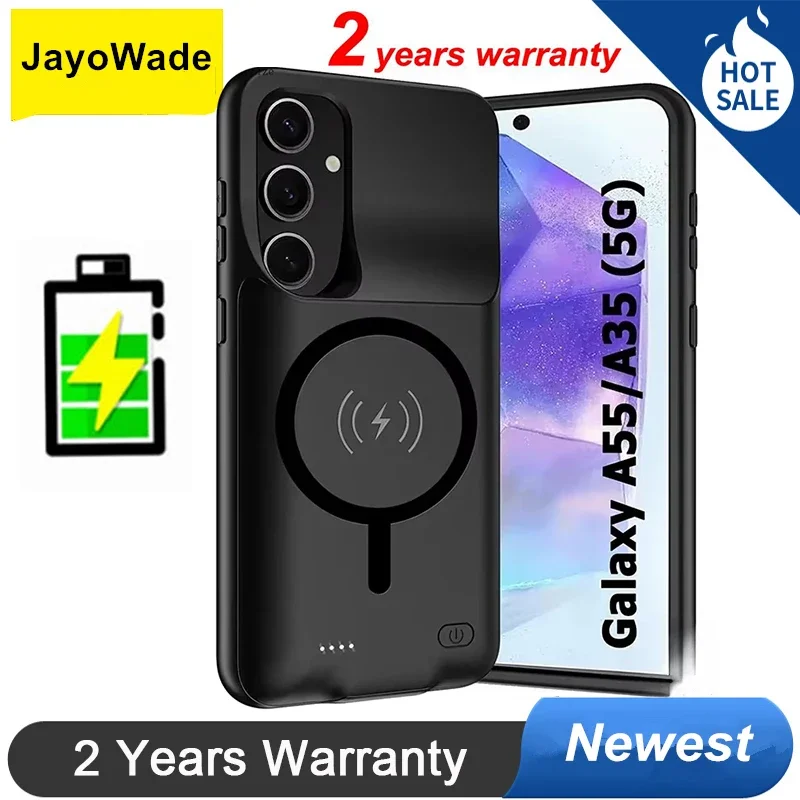 10000Mah Wireless Charging Power Case for Samsung Galaxy A35 A55 Battery Charger Case for Magsafe Power Bank for Samsung A35 A55