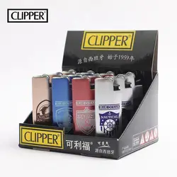 CLIPPER Portable Lighter Grinding Wheel Butane Gas Lighter Replaceable Flint Pulley Metal Machine Creative Vintage Lighters