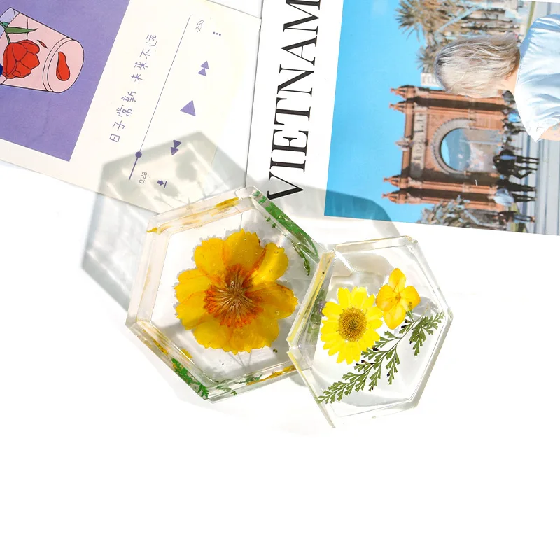 

DIY Hexagonal Storage Box Silicone Mold for Jewelry Mirror Crystal UV Epoxy Resin Craft Making Gift Box Container Tool