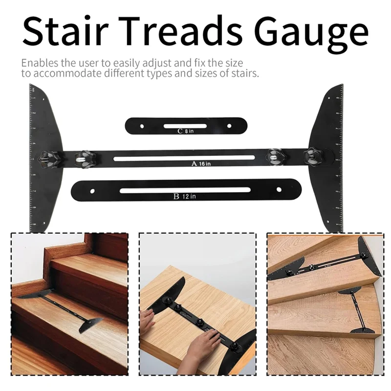 

Flash Trend Stair Treads Gauge Template Tool,Stair Measuring Ruler Set,Shelf Layout Tool For Stairs,Risers,Shelf And Cutting Dry
