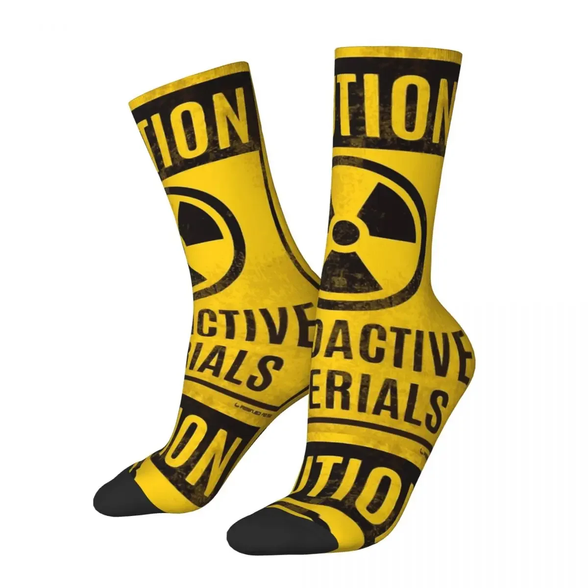 Funny Men's Women's Radioactive Materials Dress Socks Retro Logo Merchandise Warm Socks Soft Birthday Present