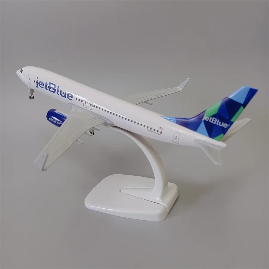 20cm Alloy Metal USA Air JET BLUE JetBlue Airlines Boeing 737 B737 Airways Diecast Airplane Model Plane Aircraft w Landing Gears