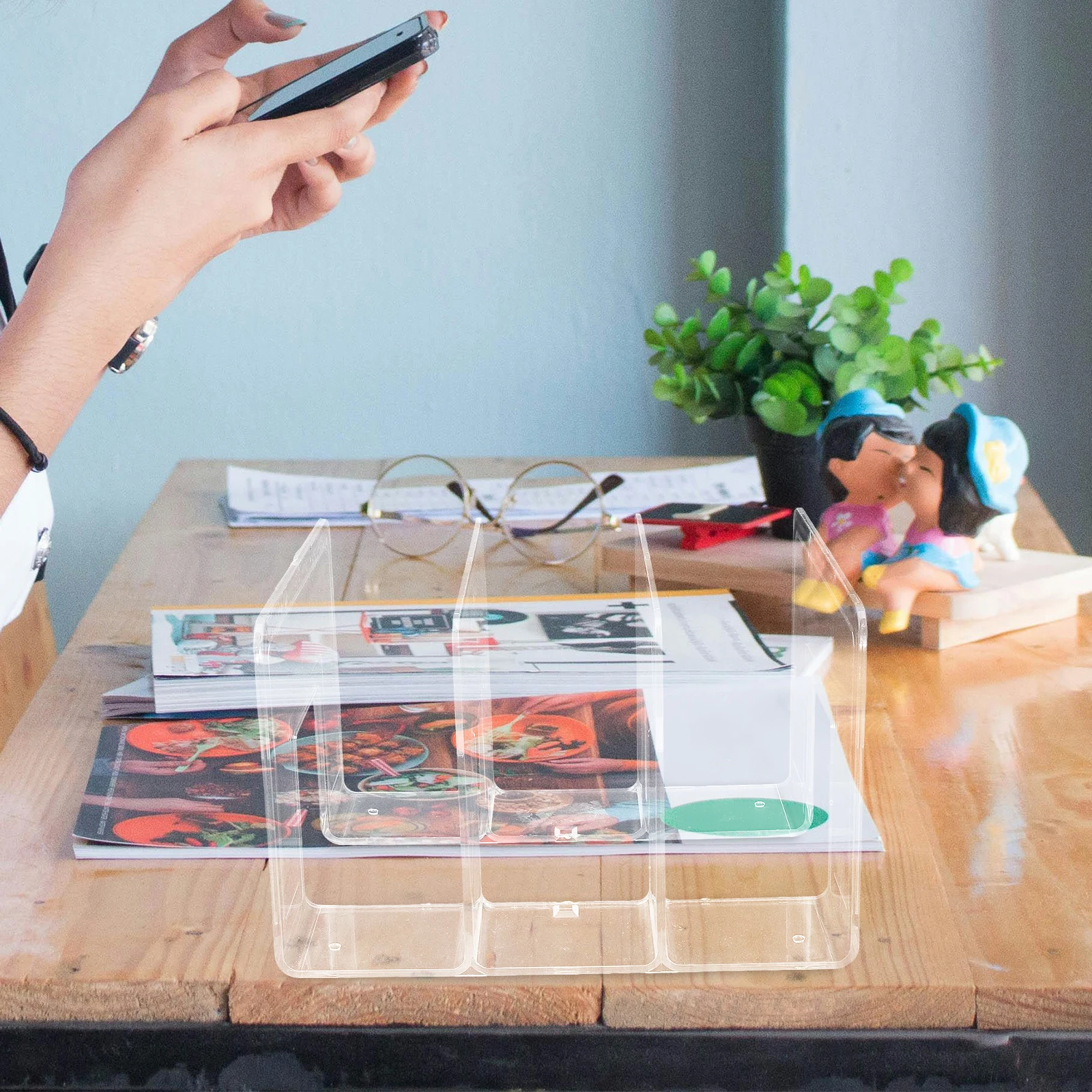 

2Pcs Bookend Plastic Durable Book Organizer Stand Table Desktop Book Holder Office Home Bookshelf Storage Rack Support