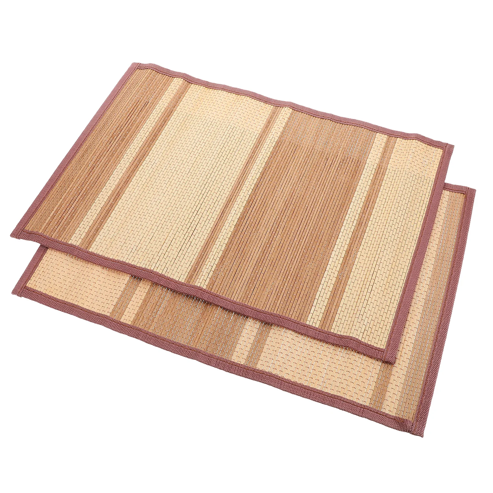 

2Pcs Bamboo Placemat Rectangular Color Handwoven Rustic Dining Table Heat Resistant Table Mat