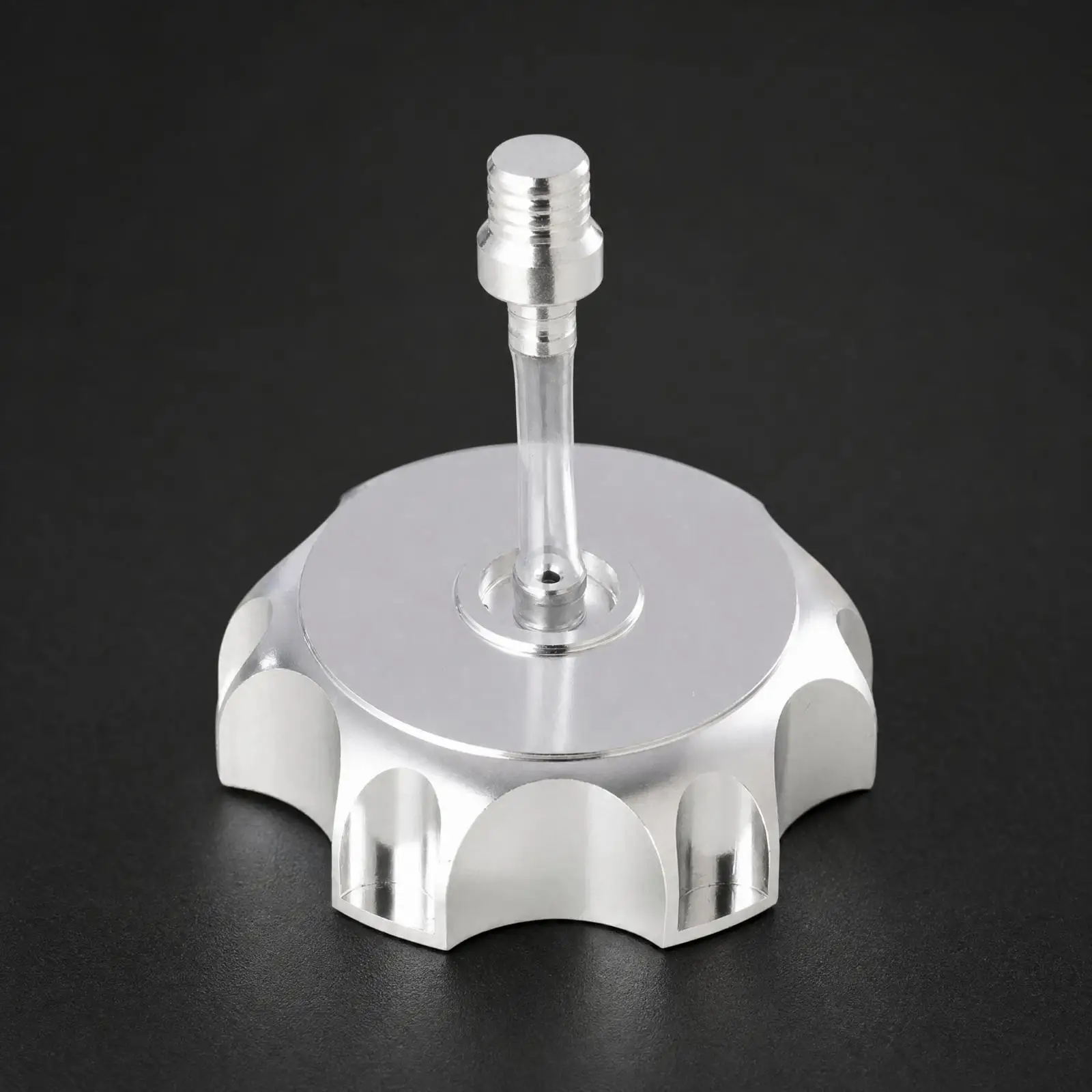 Silver Mini Bike Gas Cap with Vent Tube Knurled Grip Motorcycle Energy Tank Cover for All Terrain Bike