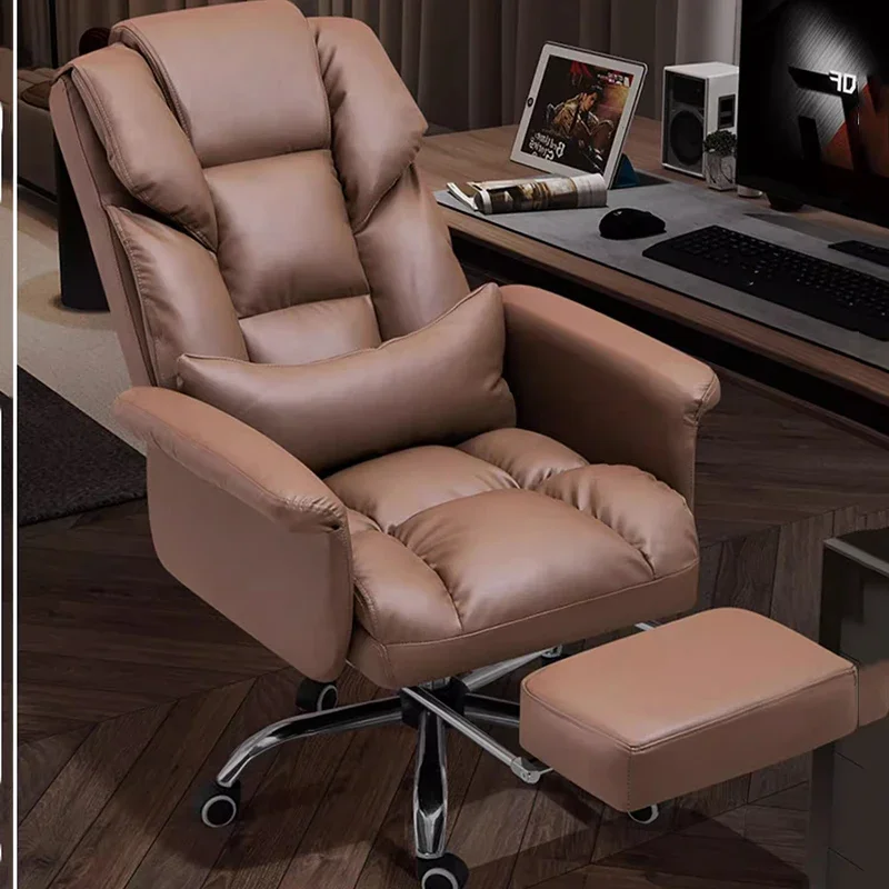 Designer Modern Office Chair Salon Lazy Leather Executive Office Chair Computer Relaxing Wheels Muebles Lounge Suite Furniture