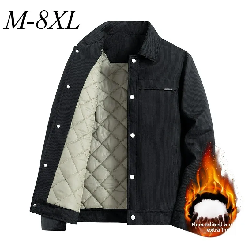

Winter Quilted Jacket Lapel Outdoor Working Thick Warm Parka High Quality Mens Single Row Button Design Lightweight Cotton Coat