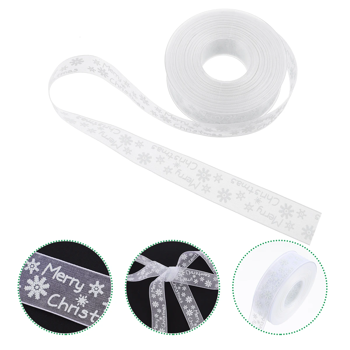 

20m Christmas Polyester Snowflake Pattern Gift Wrapping Craft Ribbon Decorative DIY Projects Christmas Ribbon Holiday