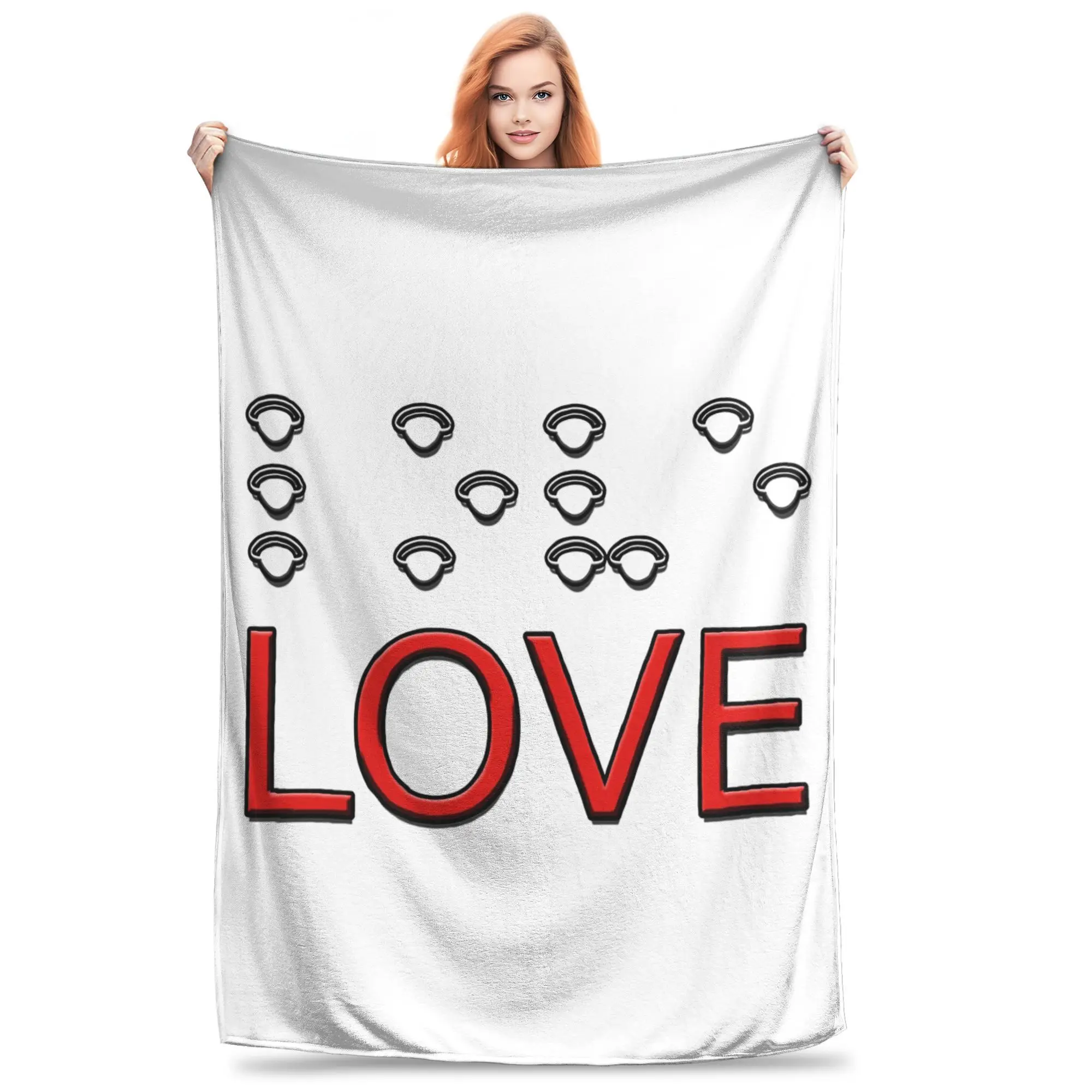 

LOVE in Eyepatch Braille, милое одеяло для доступа, фланелевое одеяло для дивана, одеяло для дома, спальни, офиса, покрывало, одеяло