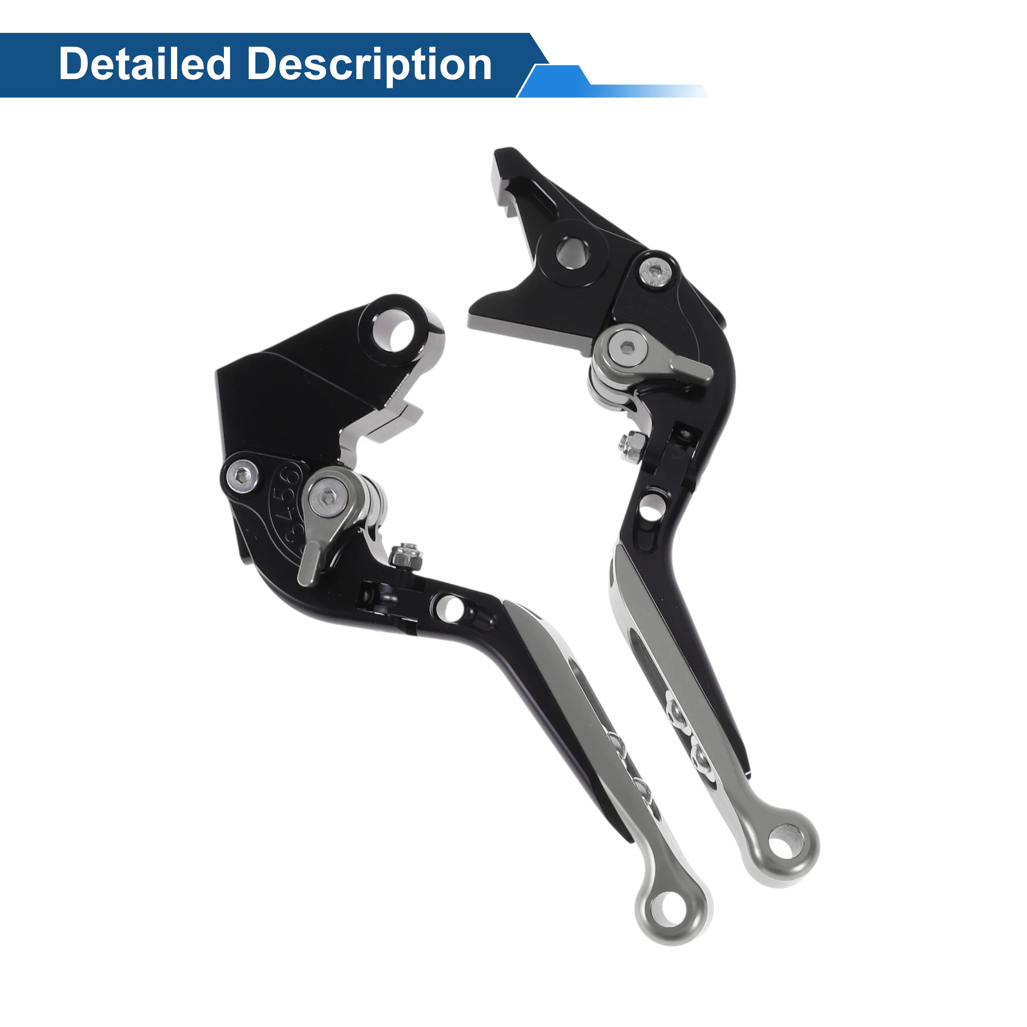 عتلات فرامل طويلة قابلة للتعديل من Motoforti لـ Kawasaki ZZR600 من التيتانيوم الأسود #5