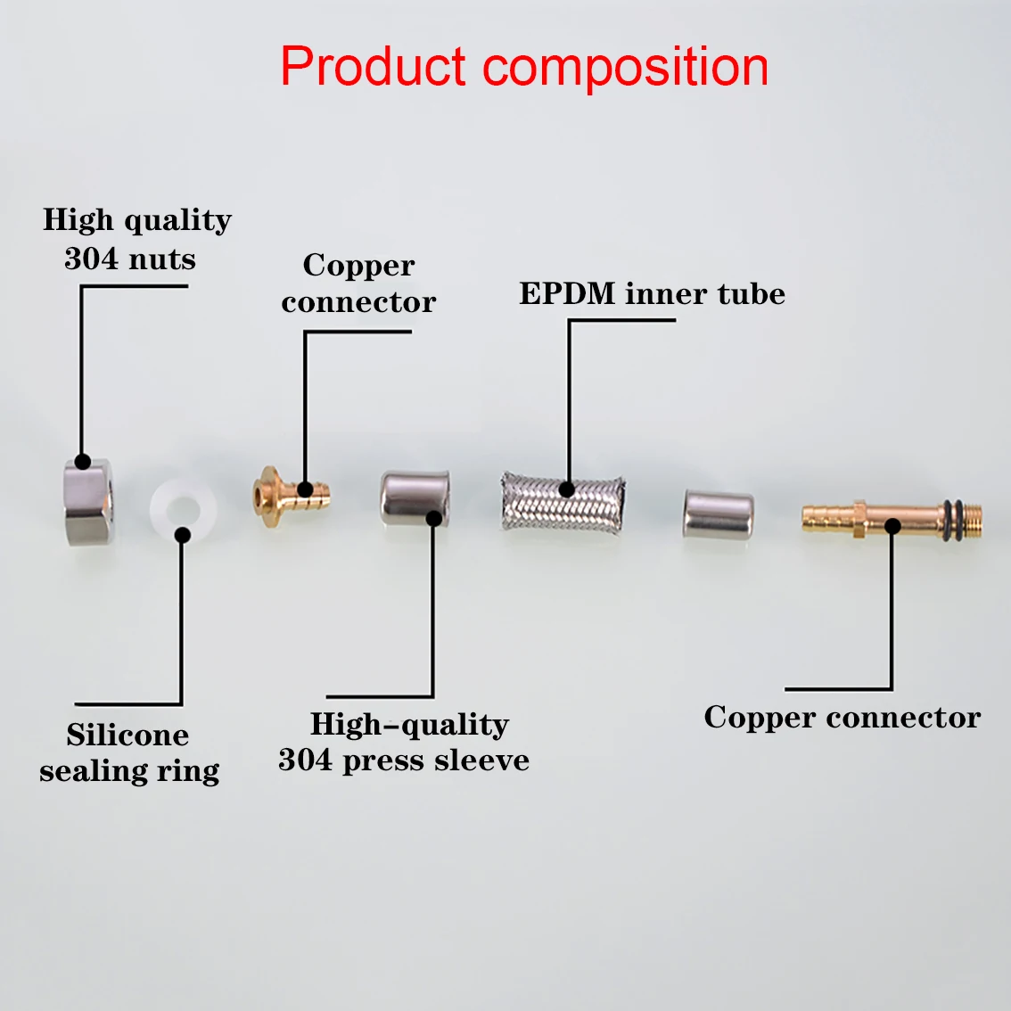 Thép Không Gỉ 304 Vòi Sen Tắm Ống Dẫn Vào Đầu Vòi Trên Ống Nước Nhà Bếp Phòng Tắm Accessorie Chất Lượng Cao Vòi Vòi