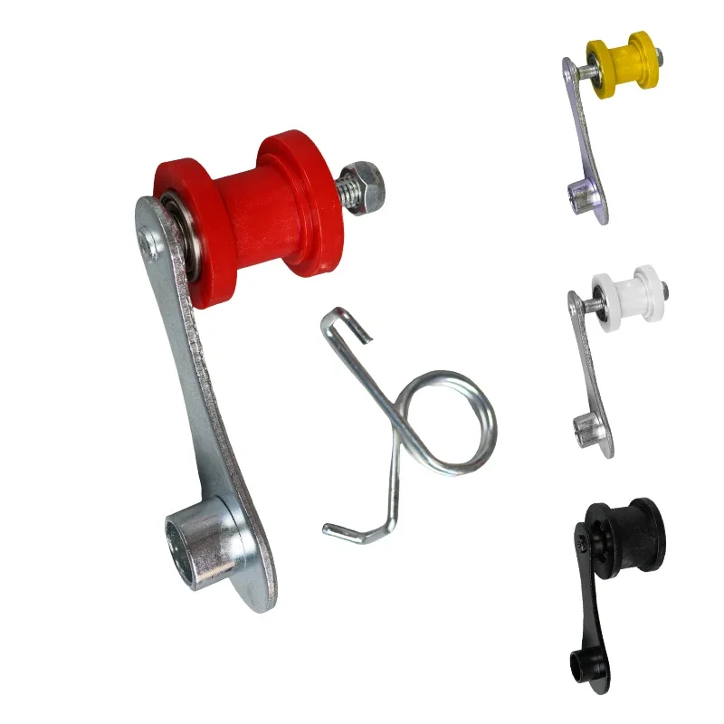 LINGQI RACING prowadnica łańcucha motocyklowego rolka koło pasowe napinacz zestaw rolek z metalową sprężyną do Dirt pitbike Motocross ATV