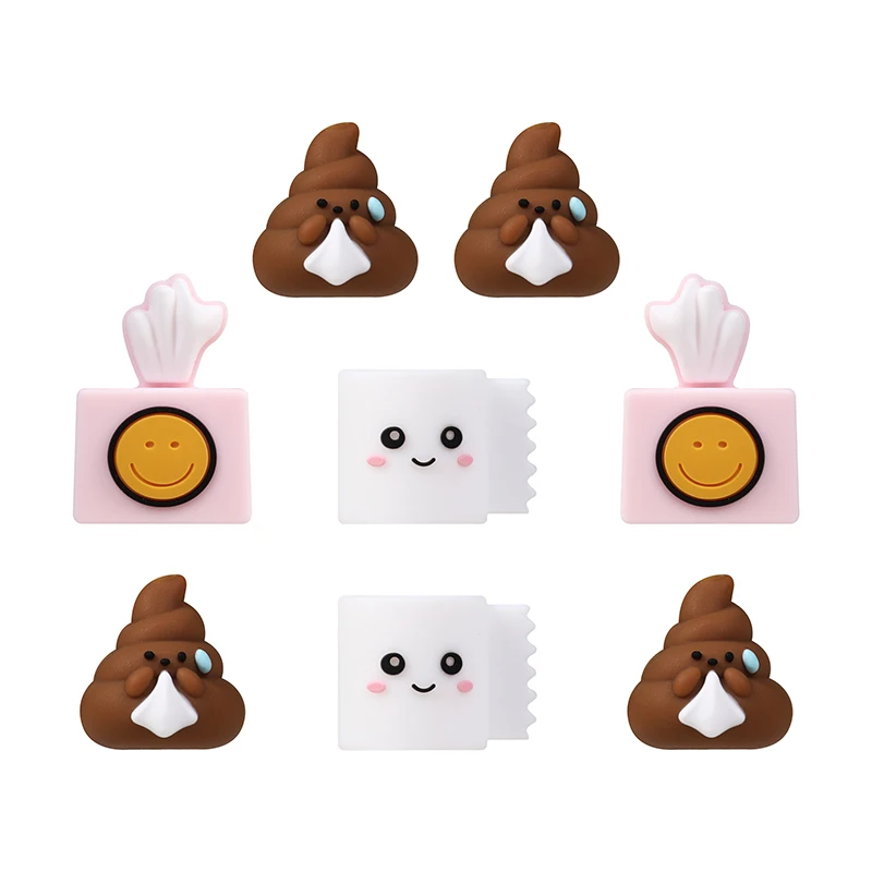 5/10Pcs New Silicone Focal Beads Cartoon 3D Cubist Bead For Jewelry Making DIY KeyChain Bracelet Handmade Accessories