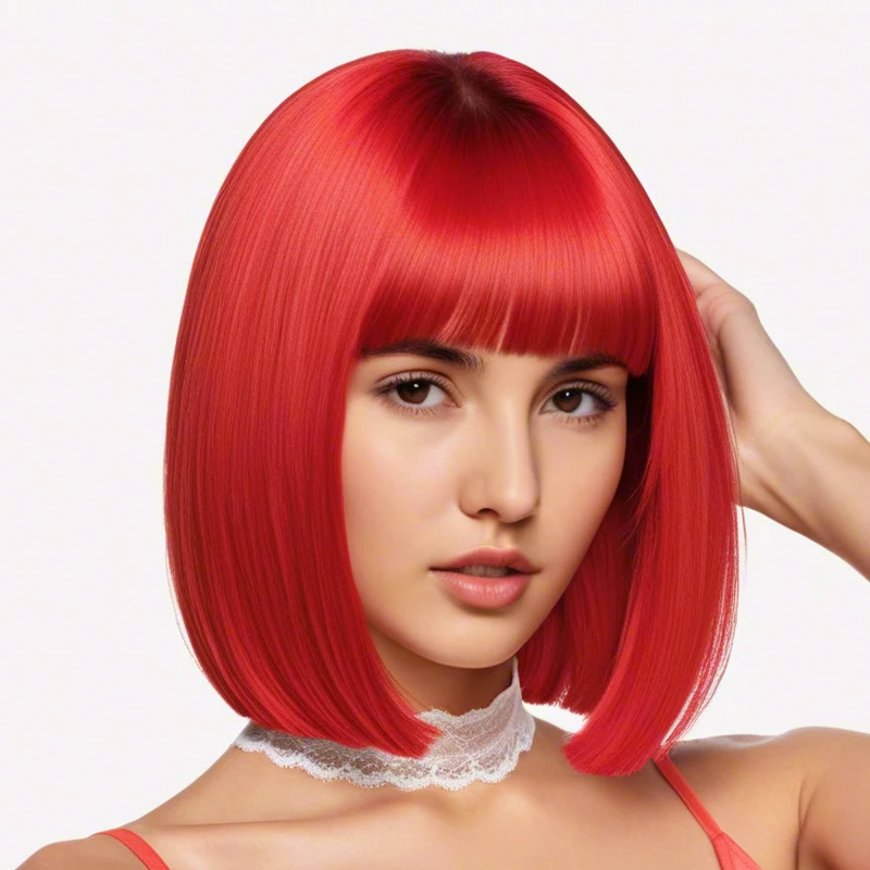 غرة هوائية حمراء مقاس 12 بوصة، تركيب حريري بدرجة حرارة عالية، مقاومة لدرجات الحرارة العالية والحرارة، مناسبة لجميع النساء للاستخدام اليومي