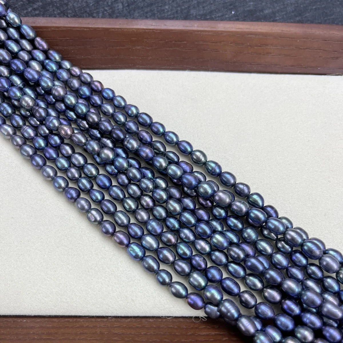 

Natural Freshwater Pearl 6-7mm AAA Nacreous Rice Blue Purple Spacer Bead Jewelry Make DIY Necklace Bracelet Women Gift Wedding