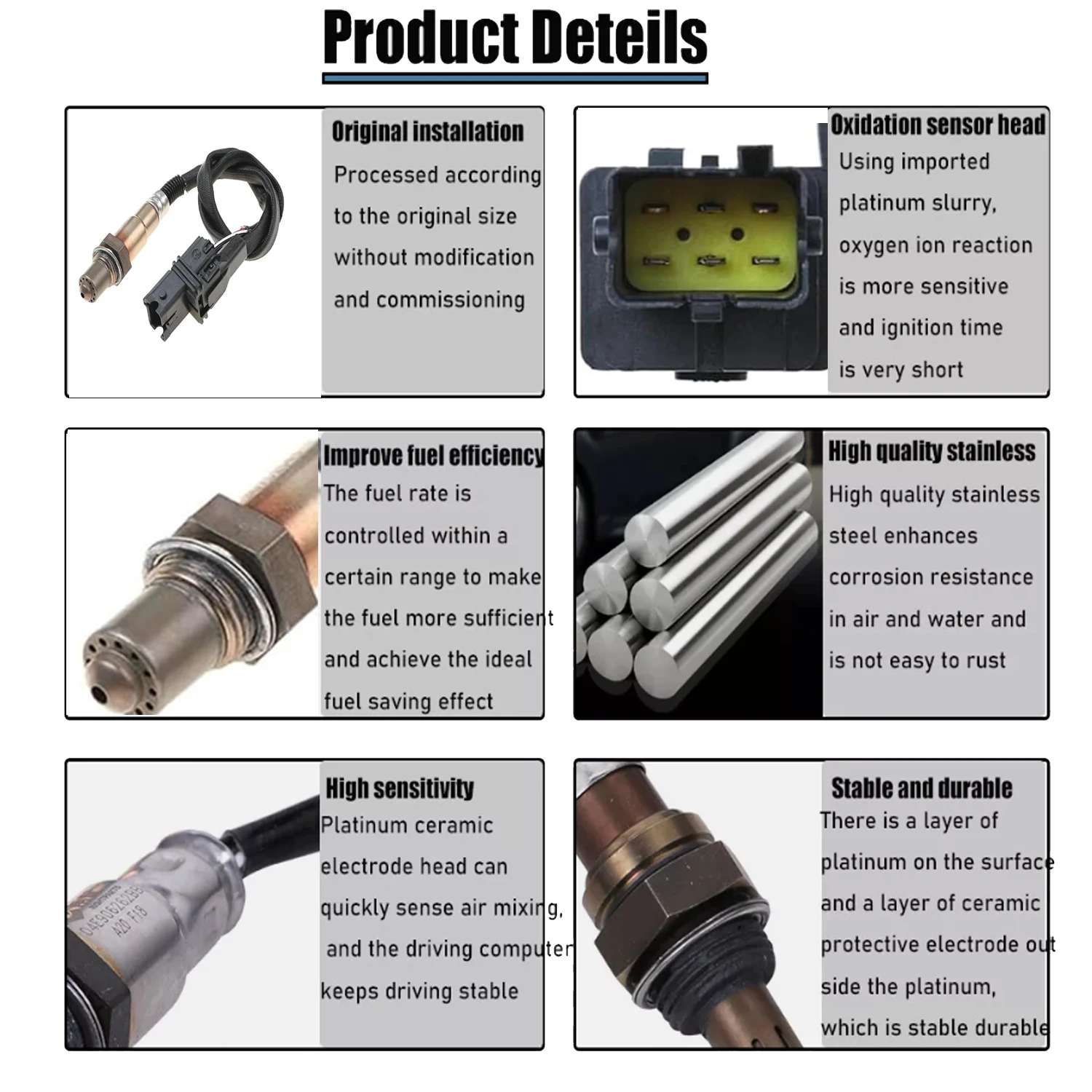 Lambda O2 Oxygen Sensor 0258007332 For FORD MONDEO IV VOLVO C30 C70 S40 S60 S80 V50 V70 T5 2.5T 2004-2015 6G9N-9F472-HC