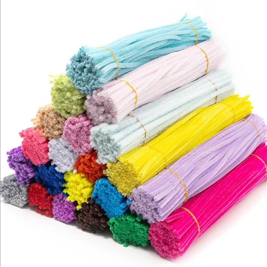 Tiges de Chenille à Paillettes pour Nettoyer les Tuyaux, Bâtonnets Filaires en Peluche, Fournitures Artisanales, Jouets, 50 Pièces