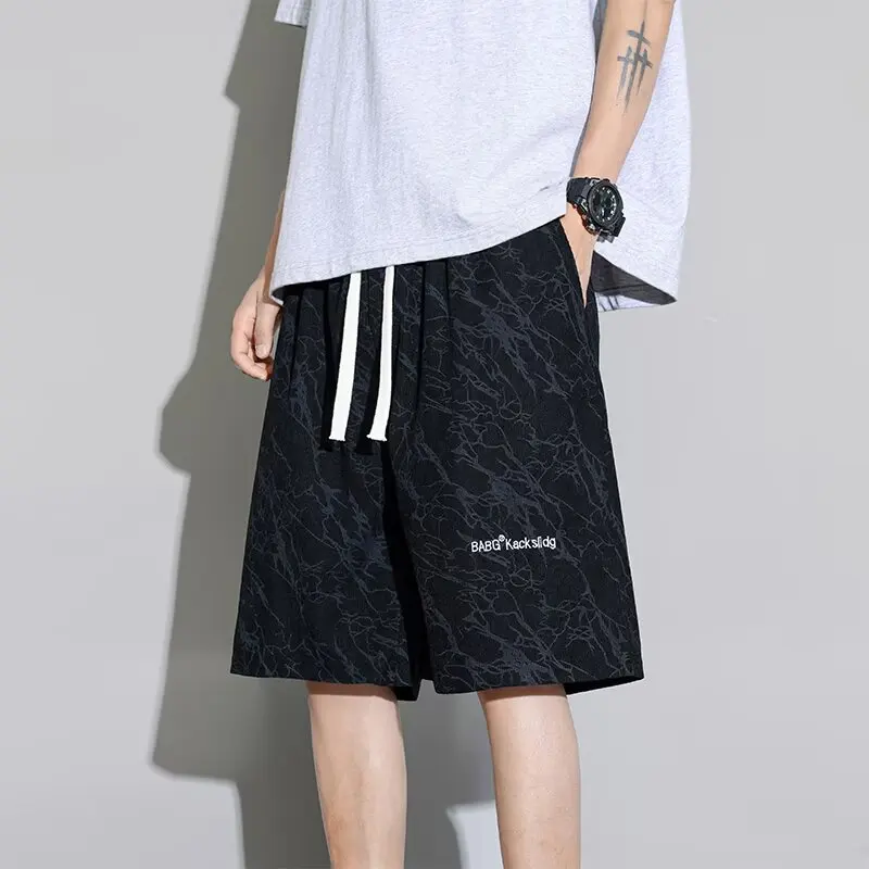 

Новые мужские повседневные шорты, летние американские спортивные шорты, модные черные спортивные шорты, уличная мужская одежда, уличная одежда 2025