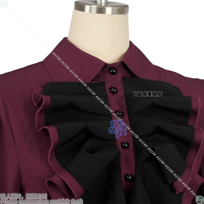 أحمر داكن أسود القوطية القوس كعكة فستان أنيمي اليابانية جيراي كي الفتيات تأثيري Kawaii الحلو لوليتا خادمة هالوين البدلة