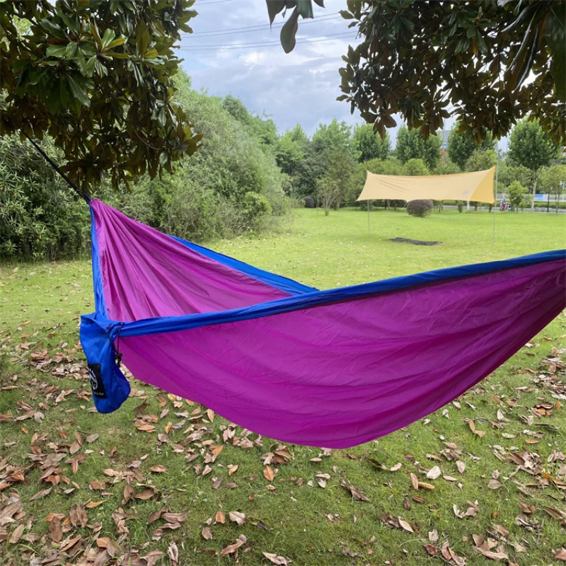 Nylon Outdoor Hammock Portable Anti-rollover Thin Fabric Hammock Camping Supplies Mosquito Net Hanging Chair Outdoor Furniture