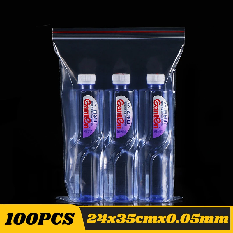 100 STKS PE Ritssluitingszak Transparante Plastic Zakken Sieraden Zip Ritssluiting Hersluitbare Poly Doorzichtige Verpakking Zakken Verschillende Grootte