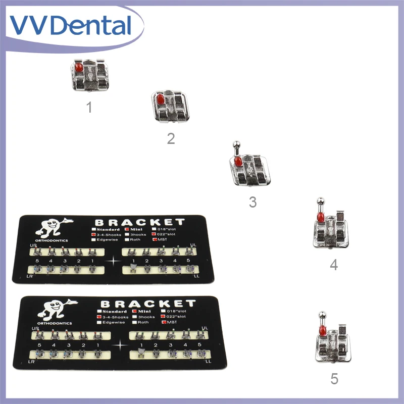 3 pack Orthodontic Mini Brackets Metal Dental Roth MBT 022 345Hooks Monoblock Braces for Teeth Treatment 20pcs/pack