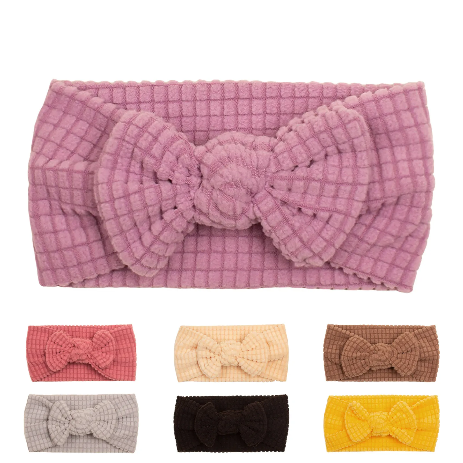 

Baby Headband with Bow Comfortable Soft Fashionable Bow Baby Headscarf Soft Stretch Knitted Head Wrap for Newborn Girls