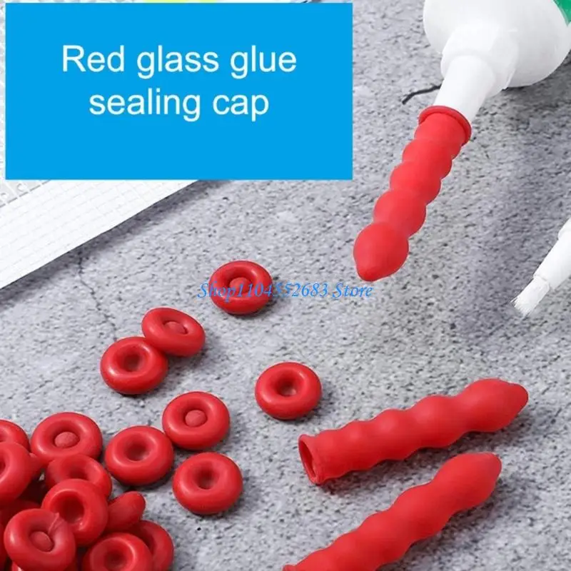 Y6GD Multipurpose Elastic Caulking Guns Nozzles Red Glues Cap Set of 100 Suitable for Leak Less Storage in Various Projects