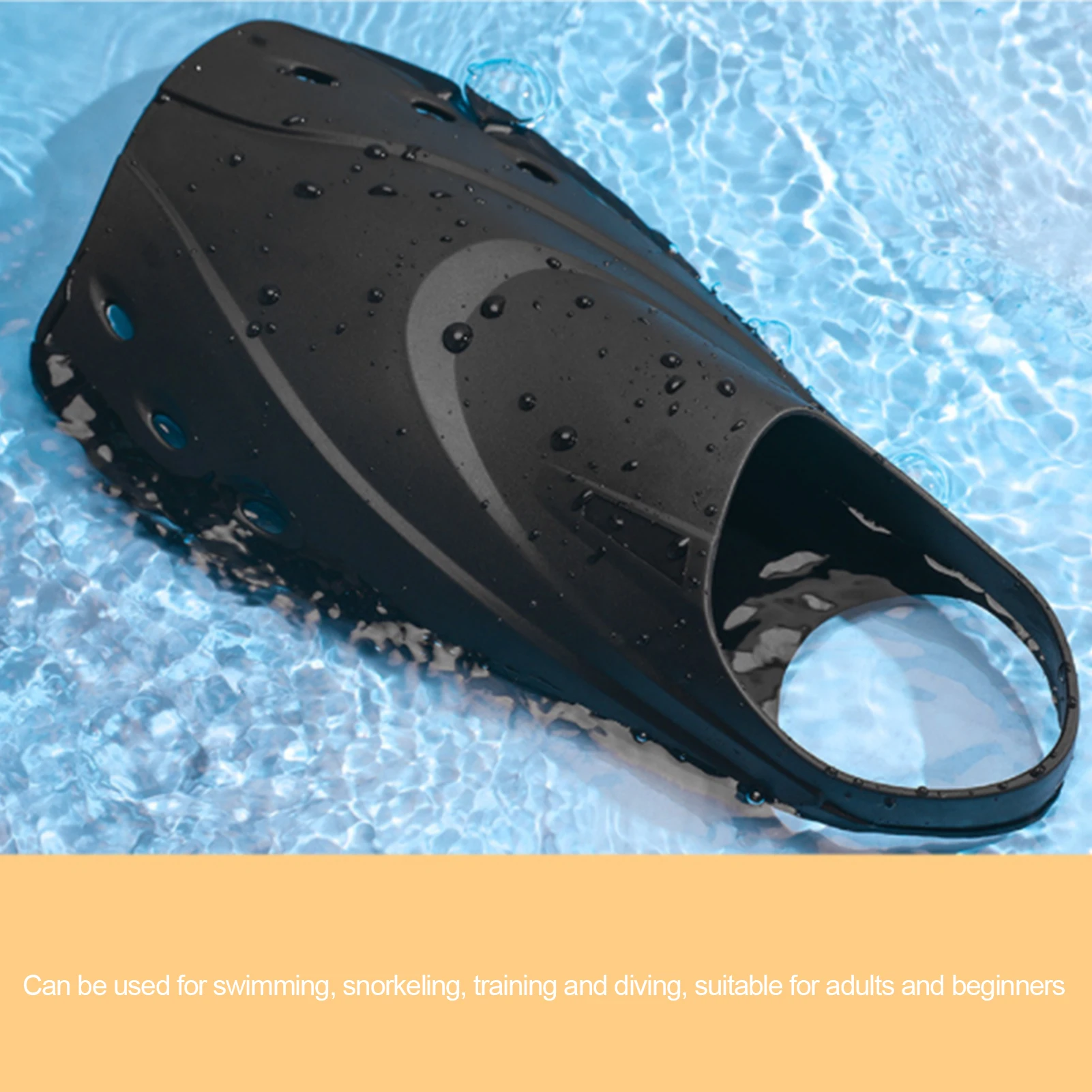 Barbatanas curtas com bordas mais suaves, 2 peças, design de buraco de drenagem, suavidade moderada, fácil de usar, durável, ajustável, barbatanas de natação tpr para mergulho