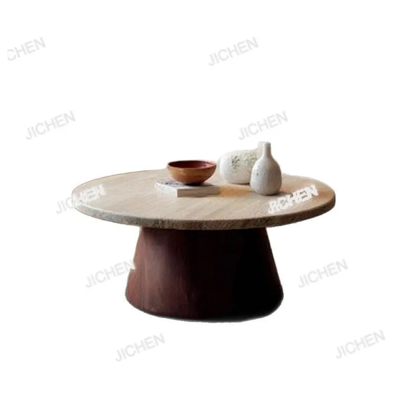 JCQ Neu Versandte Artik طاولة القهوة الطبيعية مزيج B & B غرفة المعيشة المنزلية طاولة الزاوية المستديرة #4