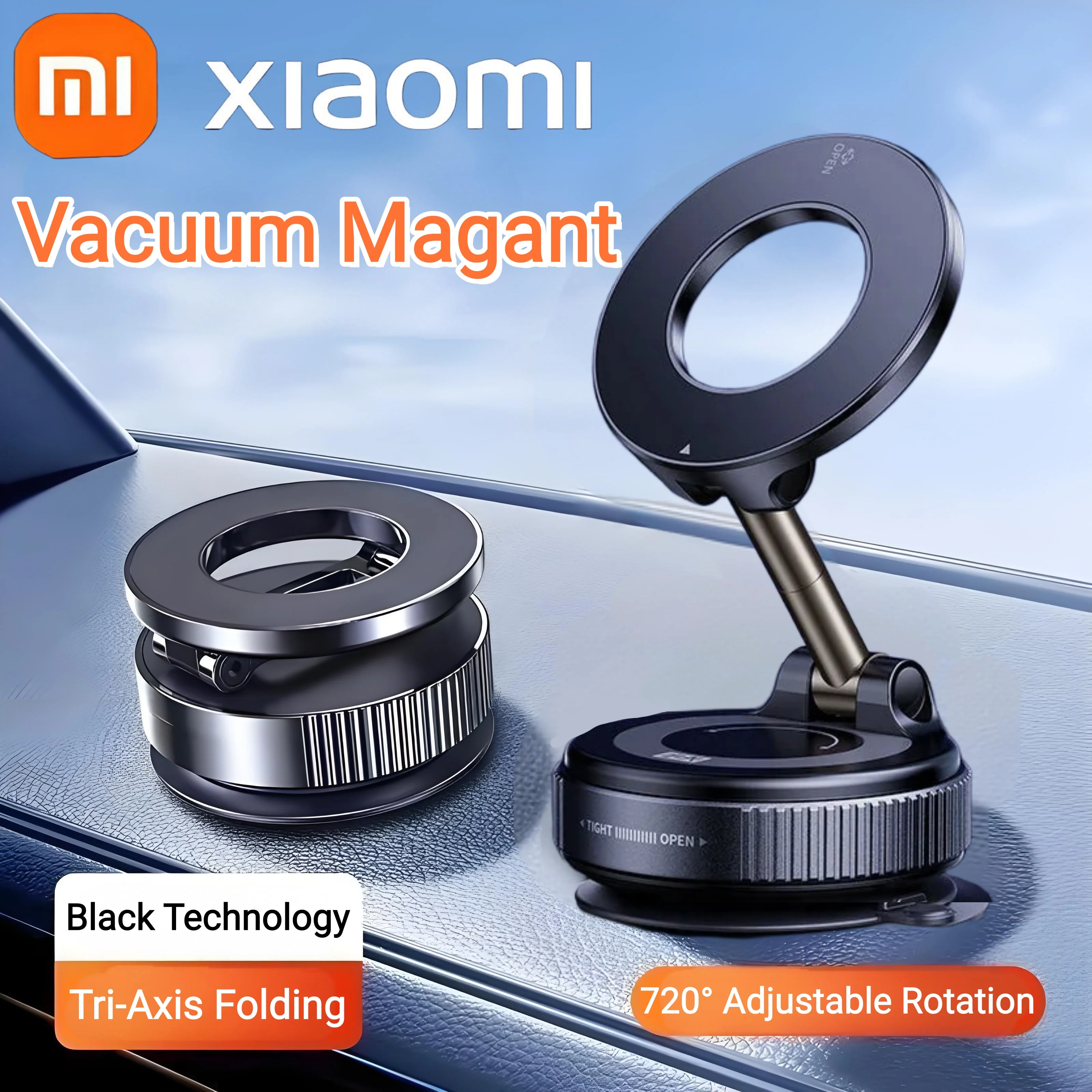 Xiaomi Magsafe Car Phone Holder Suction Cup Vacuum Magnetic Phone Stand 360° rotatable and Foldable Suction Cup Phone Holder Hot