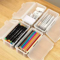 1/4pcs Large Clear Plastic Storage Boxes with Hinged Lids Ideal for Jewellery Ornaments Home Supplies and Office Organization