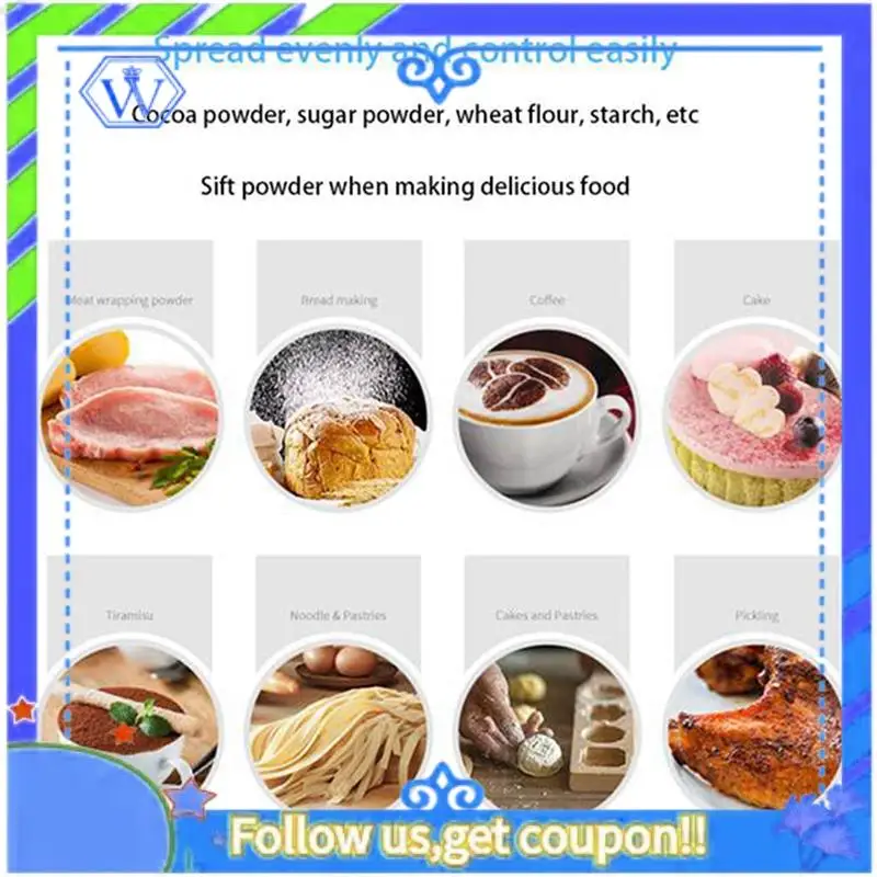 

A55P-4 Pcs Icing Sugar Shaker Flour Shaker With Lid For Cocoa Shaker Cinnamon Powder Flour Spice Cake Baking Flour Sieve Tool