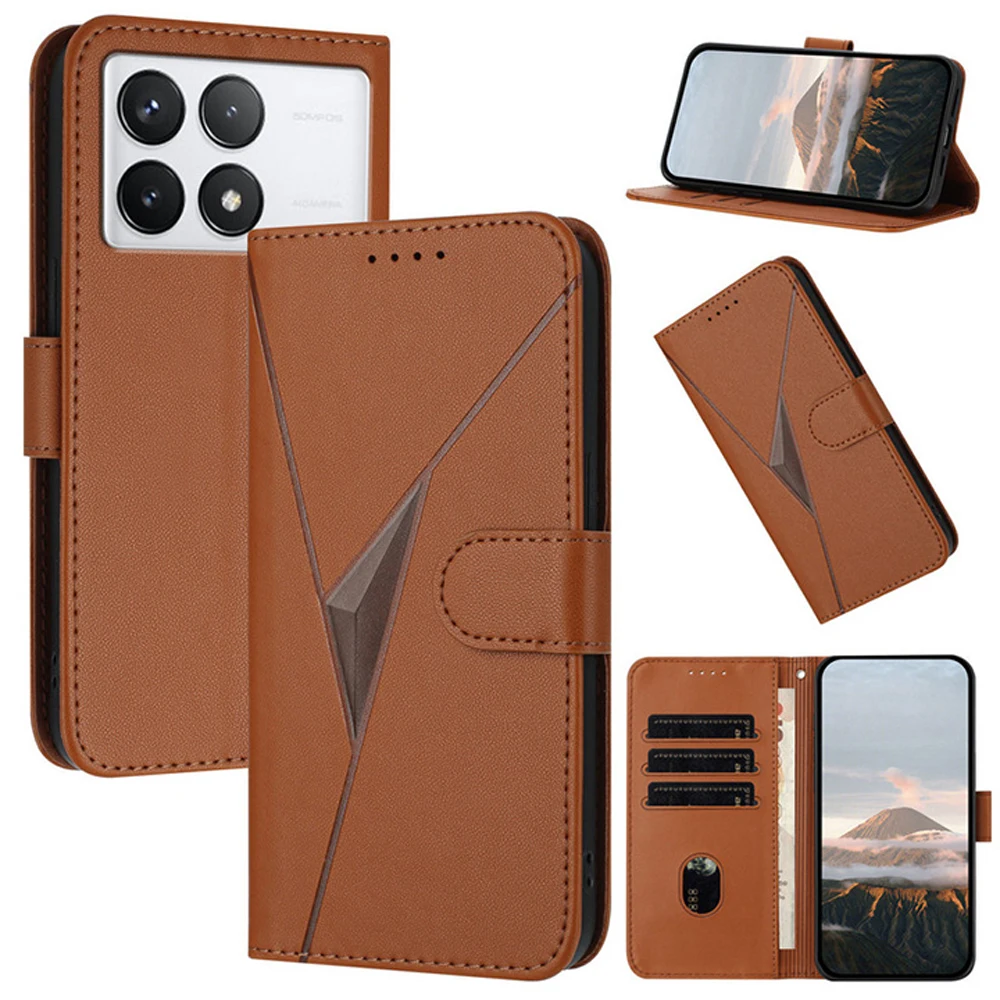 

For Poco X6 F6 M6 Pro 5G 4G Leather Wallet Case Book Coque For Xiaomi Poco C75 Case Mi Phone X6 F6 M6 C65 C 65 C75 Luxury Cover