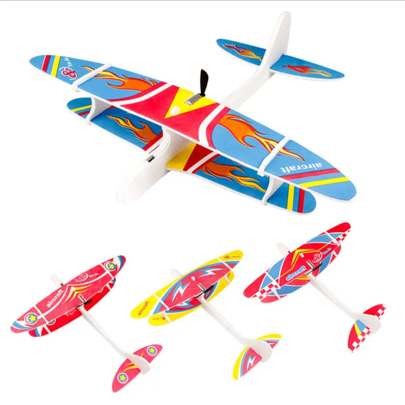 1Pcs Electric Hand Throwing Drone Foam Aircraft Flying Airplane Flight Glider DIY Plane Model Toy For Kids Adult Outdoor Plane