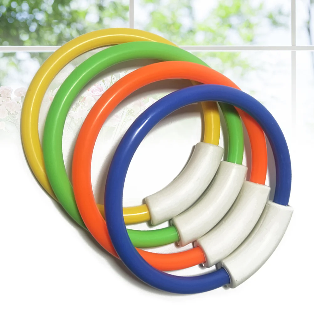 4pcs Colorful Diving Rings Underwater Swimming Grab Toy Rings Diving Training Accessory (Orange Green Yellow Blue)