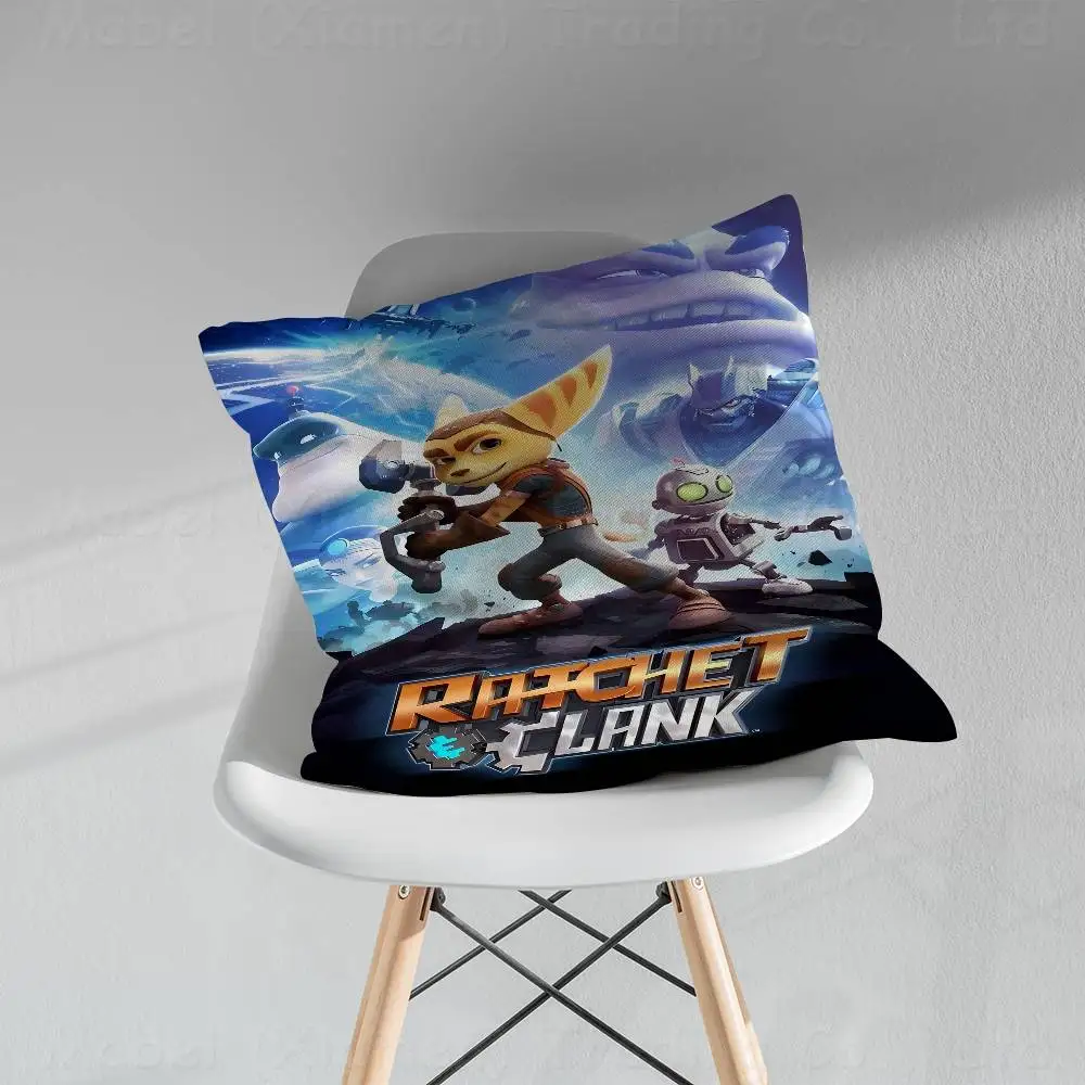 

Game Ratchet & Clank Pillow Covers Cartoon Sofa Decorative Home Double-sided Printing Short Plush Cute Cushion Cover