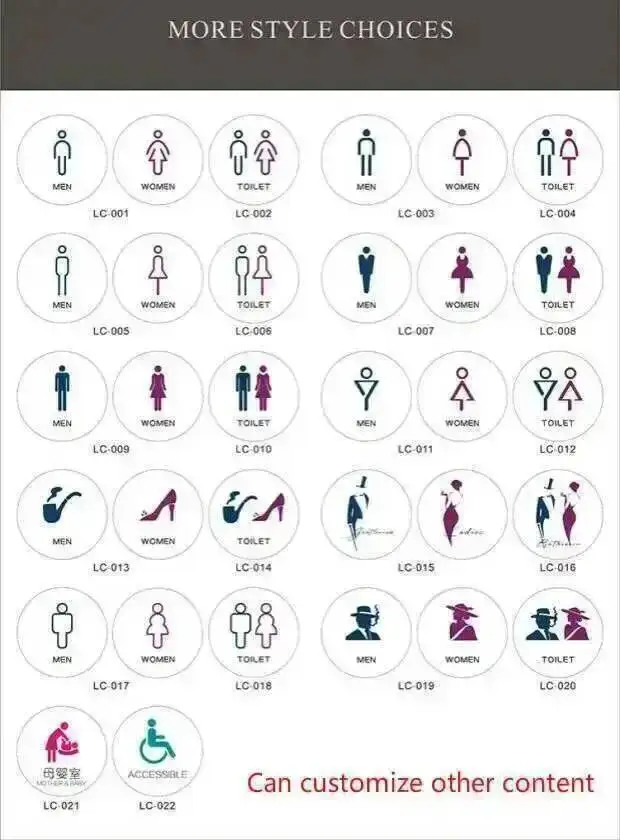 Personalisierte Kreative WC-Schilder für Männer und Frauen, Individuelle Toiletten-Türschilder mit Buchstaben und Symbolen aus Acryl – Detail 4