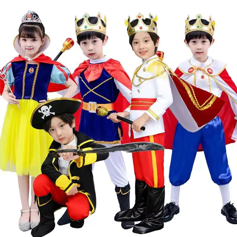 Cartoon Arab Prince Cosplay King Suit Costume Halloween per Boy Castle Carnival Party Cartoon prince deluxe