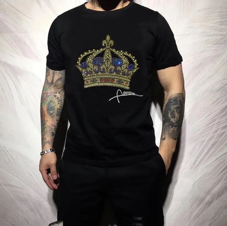 Designer Rhinestone T-shirt men  casual men's gifts  Plein ali T-shirt  top tees 2024 man fashion